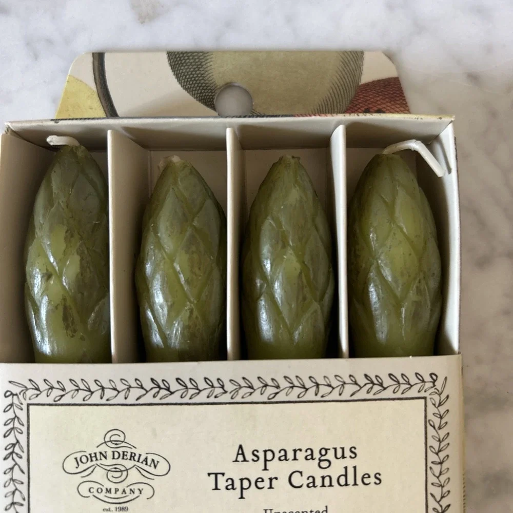 4pk Unscented Asparagus Green Taper Candles John Derian for Target New in Box